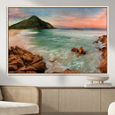 Stunning Coastal Landscape with Rocky Shore and Green Hills by MyGreatCanvas | Canvas Wall Art Prints | Photo Prints & Wall Decor