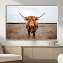 Longhorn Bull Wall Art Canvas Print – Framed Rustic by MyGreatCanvas | Canvas Wall Art Prints | Photo Prints & Wall Decor
