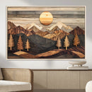 Wooden Mountain Layers Art – Rustic Pine Tree Landscape by MyGreatCanvas | Canvas Wall Art Prints | Photo Prints & Wall Decor
