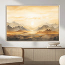 Sepia Color Abstract Mountain Wall Art Canvas Print