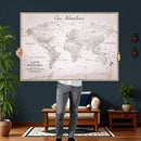 Customize Large Push Pin World Map Wall Art Canvas Print –