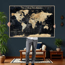 Personalized Push Pin World Map Canvas – Custom Framed