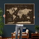 Customize Push Pin World Map Wall Art Canvas Print – by MyGreatCanvas | Canvas Wall Art Prints | Photo Prints & Wall Decor
