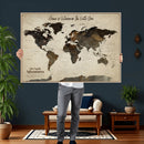 Custom Push Pin World Map Wall Art Canvas Print –