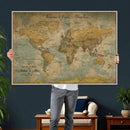 Customize Push Pin Vintage World Map Wall Art Canvas Print – by MyGreatCanvas | Canvas Wall Art Prints | Photo Prints & Wall Decor