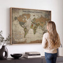 Personalized World Map Wall Art Canvas Print – Custom Push