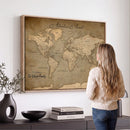 Personalized World Map Wall Art – Custom Framed Push Pin