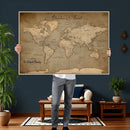 Personalized World Map Wall Art – Custom Framed Push Pin