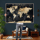 Custom Push Pin World Map Print – Personalized Canvas Wall