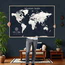 Custom World Map Wall Art Canvas Print – Personalized Push by MyGreatCanvas | Canvas Wall Art Prints | Photo Prints & Wall Decor