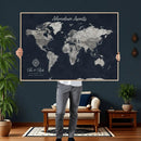 Personalized World Map Canvas – Custom Framed Push Pin by MyGreatCanvas | Canvas Wall Art Prints | Photo Prints & Wall Decor