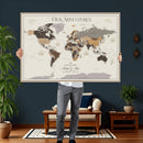 Personalized Travel Tracker Map with Pins Framed Large for by MyGreatCanvas | Canvas Wall Art Prints | Photo Prints & Wall Decor