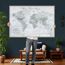 Personalized Antique World Map Canvas Print – Custom Push