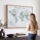 Personalized Antique World Map Canvas Print – Custom Push