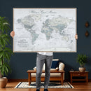 Personalized Antique World Map Canvas Print – Custom Push