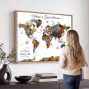 Customizable Framed World Map Canvas Print – Personalized