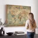 Customize Push Pin World Map Wall Canvas Print –