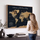 Personalized Family Adventure World Map Canvas – Custom