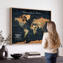 Personalized World Map Canvas – Custom Framed Push Pin