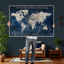 Custom Push Pin Travel Map Wall Art Canvas Print –