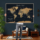 Personalized Family Travel Map Canvas – Custom Framed Push by MyGreatCanvas | Canvas Wall Art Prints | Photo Prints & Wall Decor