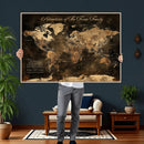 Personalized Family World Map Canvas – Custom Framed Push by MyGreatCanvas | Canvas Wall Art Prints | Photo Prints & Wall Decor