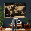 Personalized Family Adventure World Map – Custom Framed Push by MyGreatCanvas | Canvas Wall Art Prints | Photo Prints & Wall Decor