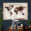 Personalized Push Pin World Map Canvas – Custom Framed by MyGreatCanvas | Canvas Wall Art Prints | Photo Prints & Wall Decor