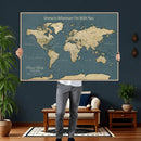 Personalized Push Pin World Map Canvas – Custom Framed