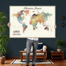 Custom Push Pin World Map Wall Art Canvas Print –