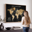 Framed Personalized Push Pin World Map – Custom Travel