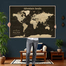 Custom Push Pin World Map Wall Art Canvas Print –