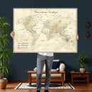 Personalized Push Pin World Map Canvas Print – Custom