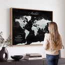 Custom Push Pin World Map Wall Art Canvas Print – Custom