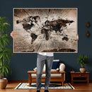 Personalized World Map Wall Art Canvas Print – Customizable