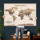 Framed Push Pin World Map Canvas Print – Custom Framed by MyGreatCanvas | Canvas Wall Art Prints | Photo Prints & Wall Decor