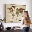 World Map Canvas Print – Framed Detailed Map of the World
