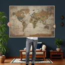 World Map Canvas Print – Framed Travel Map Wall Art for by MyGreatCanvas | Canvas Wall Art Prints | Photo Prints & Wall Decor