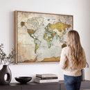 Personalized World Map Canvas Print – Colorful Watercolor