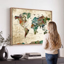World Map Canvas Print – Framed Detailed Map of the World