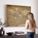 World Map Canvas Print – Framed Travel Map Wall Art for