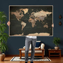 Vintage World Map Canvas Wall Art – Framed Travel Map for by MyGreatCanvas | Canvas Wall Art Prints | Photo Prints & Wall Decor