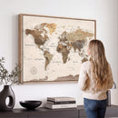 World Map Canvas Print – Framed Detailed Map of the World