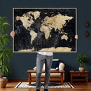 Framed Large World Map Wall Art Canvas Print for Living Room by MyGreatCanvas | Canvas Wall Art Prints | Photo Prints & Wall Decor