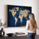 World Map Canvas Print – Framed Travel Map Wall Art for