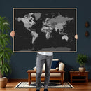 Black World Map Wall Art Canvas Print – Detailed Map of the by MyGreatCanvas | Canvas Wall Art Prints | Photo Prints & Wall Decor