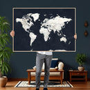 Black World Map Wall Art Canvas Print for Home Office and by MyGreatCanvas | Canvas Wall Art Prints | Photo Prints & Wall Decor