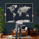 Colorful Watercolor World Map Canvas Print – Vibrant Framed