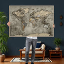 World Map Canvas Print – Detailed Map of the World Wall Art