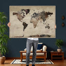 World Map Canvas Print – Detailed Map of the World Adventure